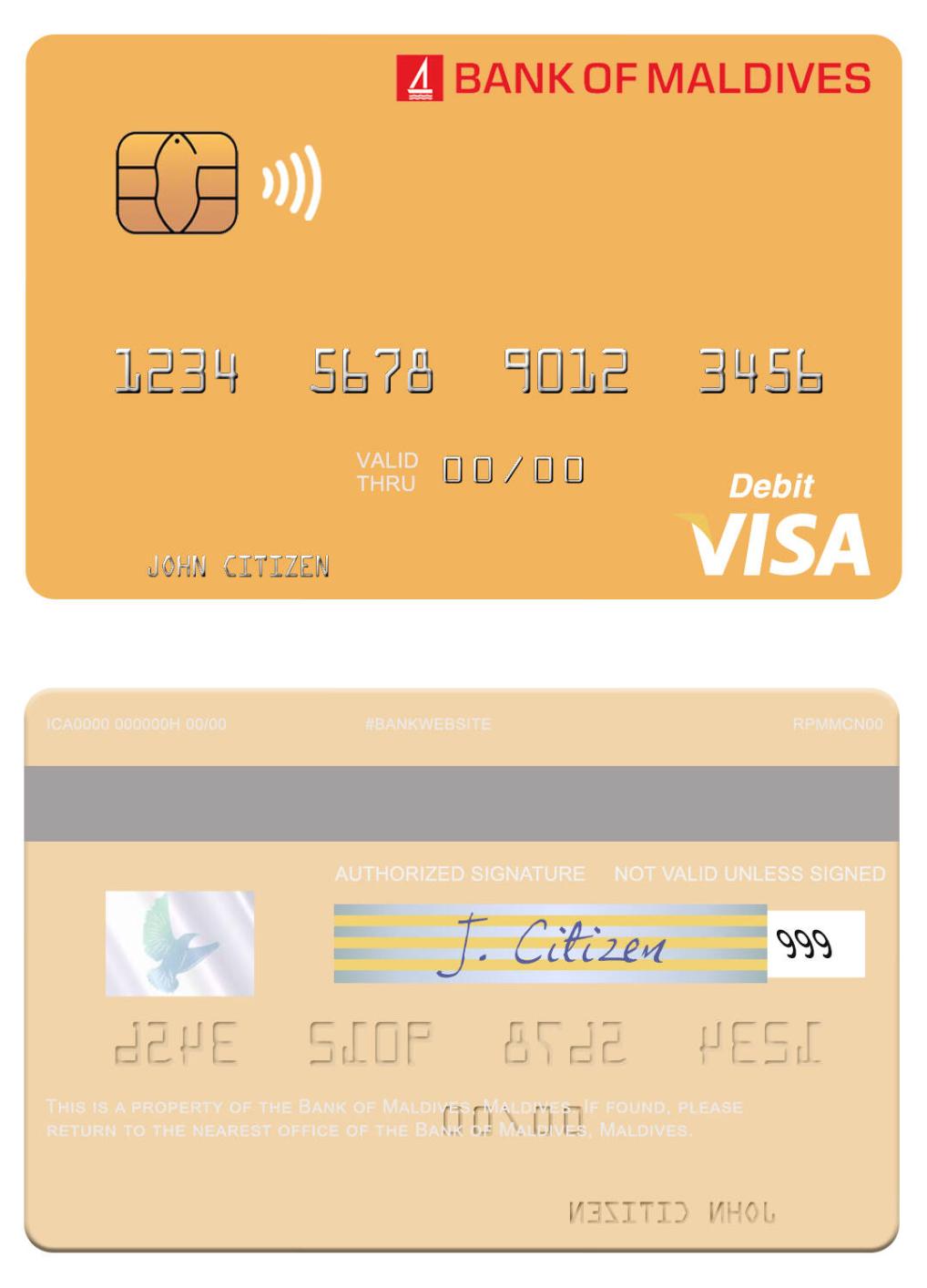 Maldives Bank of Maldives visa debit card
